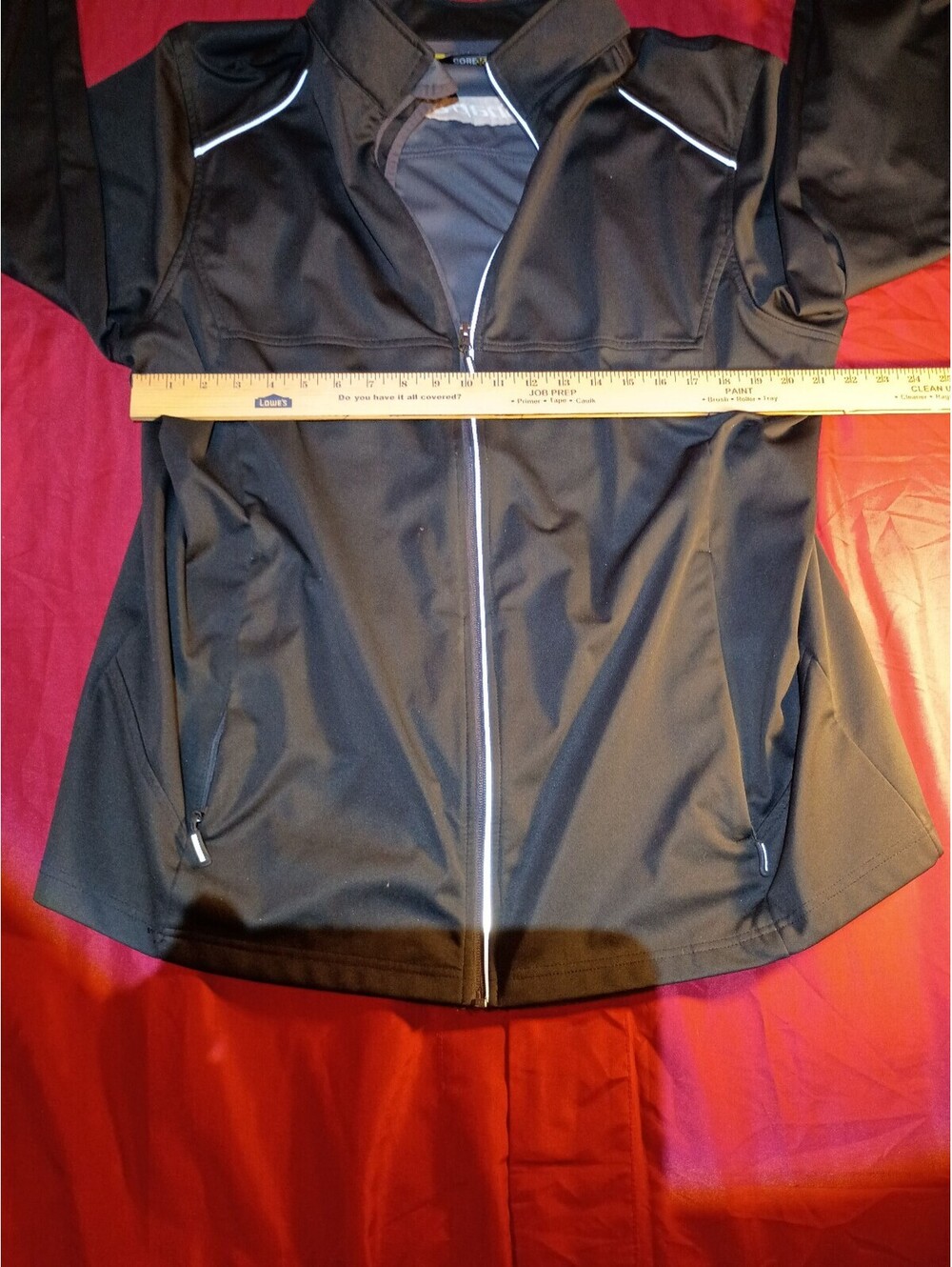 Snap-on Black Lightweight Track Jacket with Reflective Trim